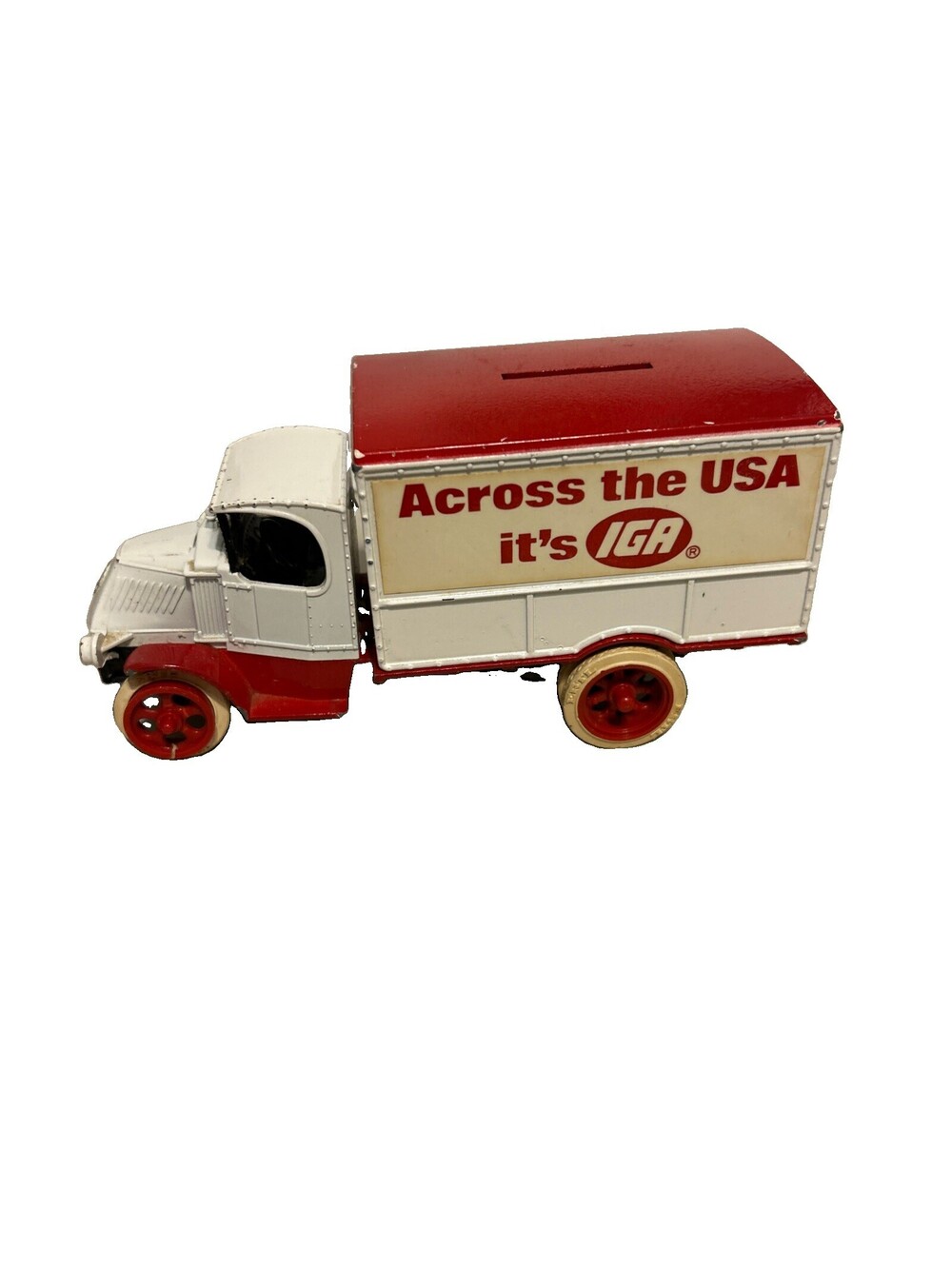 IGA Across the USA Metal Delivery Truck Vehicle Collectible Piggy Bank